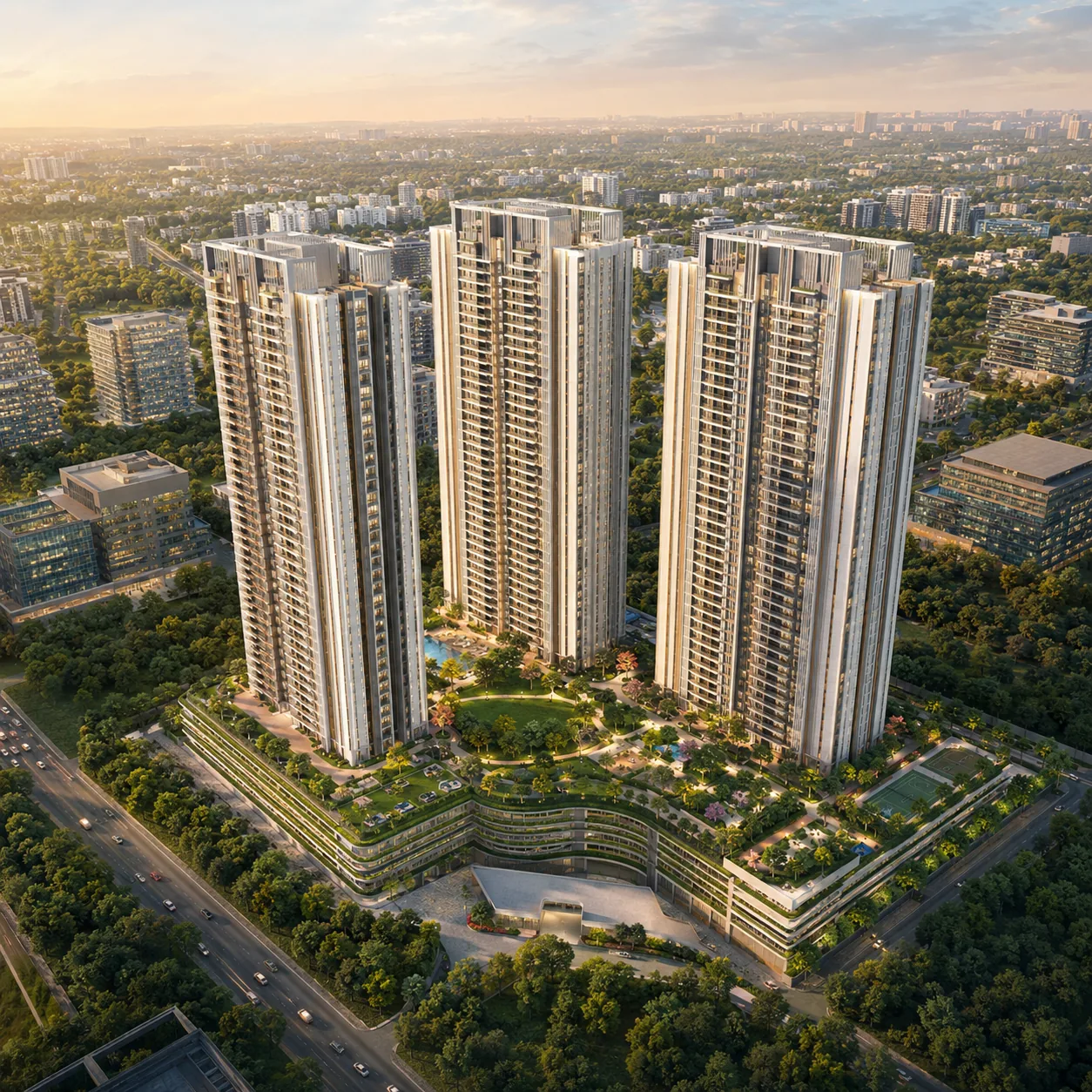 SNN Electronic City aerial exterior view