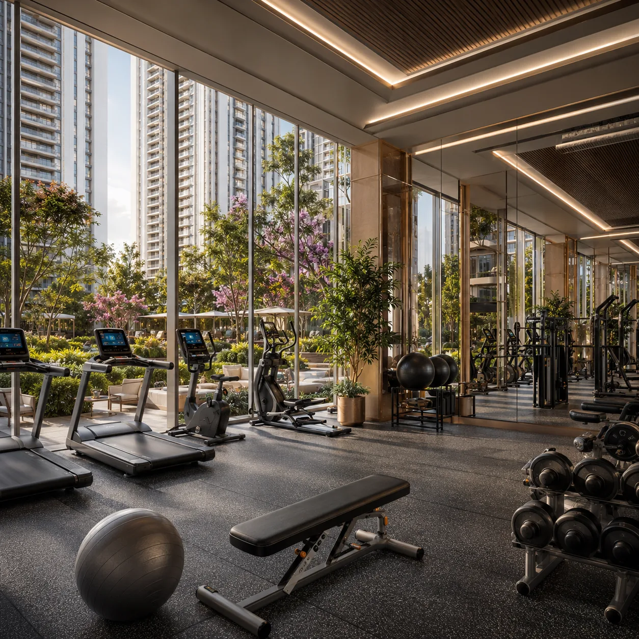 SNN Electronic City clubhouse gymnasium interior